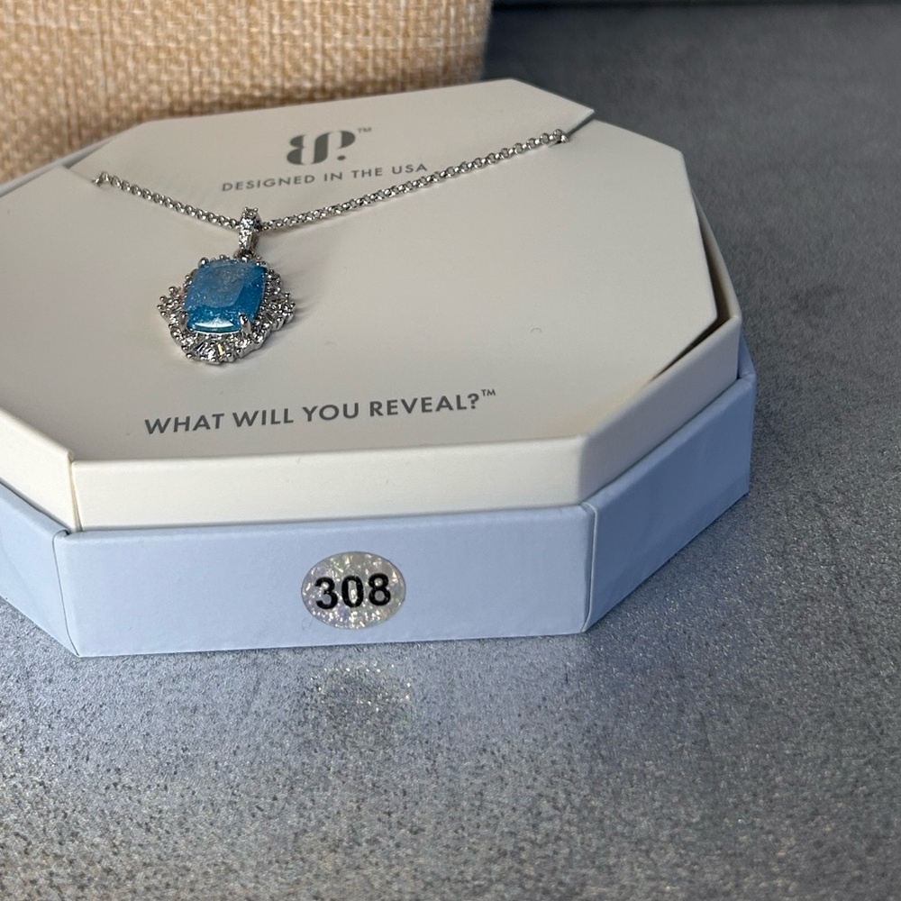 Bomb Party Aqua Blue Ice Crystal Necklace - Picture 4 of 5